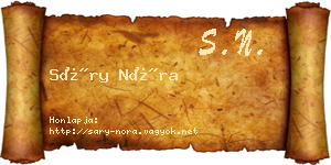 Sáry Nóra névjegykártya